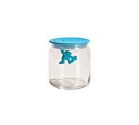 Alessi Amdr05 Gianni a Little Man Holding on Tight Boîte de Cuisine en Verre avec Couvercle en Résine Thermoplastique, Bleu clair, 70 cl