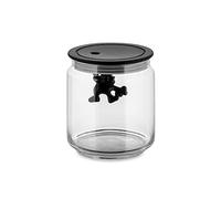 Alessi Amdr08 Gianni a Little Man Holding on Tight Boîte de Cuisine en Verre avec Couvercle en Résine Thermoplastique, Noir, 70 cl