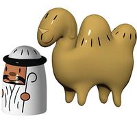 Alessi Amgi23set Amir & Camelus Set de deux Figurines en Porcelaine, decorées à la Main