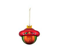 Alessi AMJ13 10 Baldassarre Boule de Sapin de Noël du Roi Mage Balthazar en Verre Soufflé, Décorée à La Main, Rouge