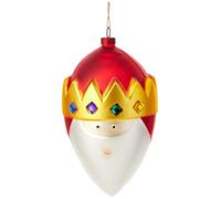 Alessi AMJ13 8 Gaspare Boule de Sapin de Noël du Roi Mage Gaspard en Verre Soufflé, Décorée à La Main, Rouge