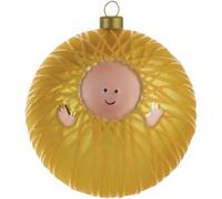 Alessi AMJ13 Bola de Navidad Gesù Bambino Boule de Noël en verre soufflé décor main blanche par Marcello Jori - Diamètre 9 cm