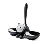 Alessi AMMI09 B Tigrito Gamelle pour Animaux Design Acier Inoxydable et Résine Thermoplastique Noir