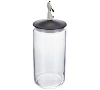 Alessi AMMI21 B LulàJar Conteneur Design pour Nourriture pour Chien avec Couvercle Décoré Verre et Résine Thermoplastique Noir