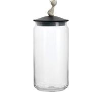Alessi Ammi22 B Miòjar Pot Aliments Chats en Verre avec Couvercle en Résine Thermoplastique, Noir