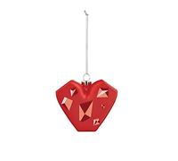 Alessi Amore al Cubo GJ02 18 - Décoration de Noël Représentant Un Coeur Rouge, en Verre Soufflé à la Bouche à l'Intérieur d'un Moule et Décoré à la Main