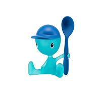 Alessi Asg23 Az Cico Coquetier avec Salière et Cuillère en Résine Thermoplastique, Bleu Clair
