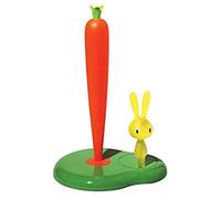 Alessi Asg42 Gr Bunny & Carrot Porte Rouleau de Papier de Cuisine en Résine Thermoplastique, Vert