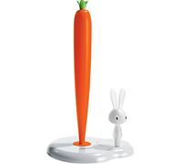 Alessi Asg42/h W Bunny & Carrot Porte Rouleau de Papier de Cuisine en Résine Thermoplastique, Blanc