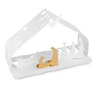 Alessi Bark Crib BM09 W - Reproduction Design de la Crèche en Acier Inoxydable avec Détails Dorés Poli
