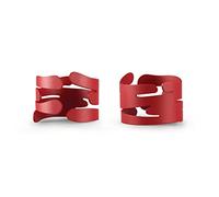 Alessi Barkring BM17S2 R - Lot de Deux Porte-Serviettes Design avec Décoration d'Inspiration Naturelle, en Acier Coloré à la Résine Epoxy, Rouge