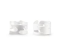Alessi Barkring BM17S2 W - Set de Deux Porte-Serviettes Design avec Décoration d'Inspiration Naturelle, en Acier Coloré avec Résine Epoxy, Blanc