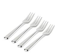 Alessi BG02/34S4 Amici Set de 4 fourchettes à hors-d'oeuvre - acier inoxydable 18/10 brillant, Argent