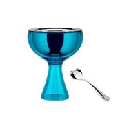 Alessi Big Love AMMI01S AZ - Set Composé de Une Coupe à Glace en Acier Inoxydable 18/10 et Résine Thermoplastique et Une Cuillère à Glace en Acier Inoxydable 18/10 Brillant, Blue