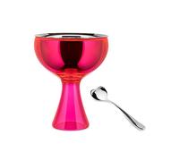 Alessi Big Love AMMI01S F - Set Composé de Une Coupe à Glace en Acier Inoxydable 18/10 et Résine Thermoplastique et Une Cuillère à Glace en Acier Inoxydable 18/10 Brillant, Fuchsia