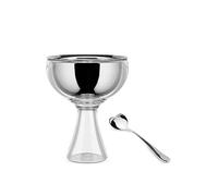 Alessi Big Love AMMI01S I - Set Composé de Une Coupe à Glace en Acier Inoxydable 18/10 et Résine Thermoplastique et Une Cuillère à Glace en Acier Inoxydable 18/10 Brillant, Glace