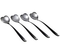 Alessi Big Love AMMI08/7 - Ensemble de Quatre Cuillères à Café en Forme de Cœur, Acier Inoxydable 18/10