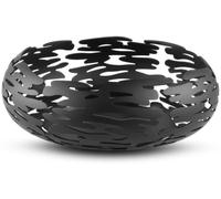 Alessi Bm02 B Barknest Corbeille Ronde, Acier Coloré À La Résine Au Époxyde, Noir, Taille Unique Noir