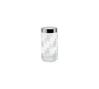 Alessi Boîte hermétique Girotondo Akk38 – Verre sérigraphié, couvercle acier brillant, 150 cl, blanc