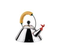 Alessi Kettle 9093/1 Y - Bouilloire Design, Compatible avec la Cuisson par Induction, Fond en Acier Inoxydable 18/10 Brillant avec Poignée et Sifflet-Oisillon en PA, Jaune, 100 cl