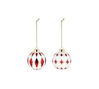 ALESSI Boule de Noël 2 pièces 6cm Blanc/Rouge rouge