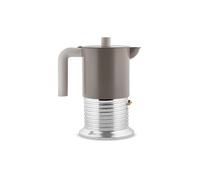 ALESSI Cafetière à expresso VITE 6 tasses Aluminium/Gris chaud camel