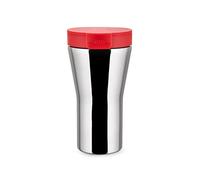 Alessi Caffa GIA24 R - Travel Mug Design à Double Paroi en Acier Inoxydable 18/10 Brillant Et Résine Thermoplastique, Rouge