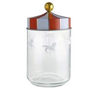 Alessi Circus MW30/100 - Bocal Design Hermétique, en Verre Sérigraphié avec Couvercle en Fer Blanc, 100 cl
