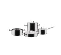 Alessi Ensemble de casseroles Convivio DC100S7 - Poignées inox 18/10, revêtement PVD, finition satinée