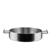 Alessi Convivio DC102/28 - Casserole Basse avec Deux Poignées en Trilame Design, Adaptée à L'induction, en Acier Inoxydable et PVD avec Fond en Acier Magnétique, 28 cm, Finition Satinée