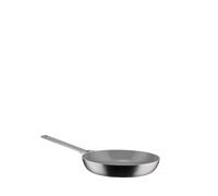 Alessi Convivio DC110/24 - Poêle à Long Manche en Trilame, Adaptée à L'induction, en Acier Inoxydable et PVD, Revêtement Céramique Antiadhésif Interne, 24 cm, Finition Satinée