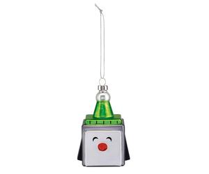 Alessi Cubik Penguin GJ02 5 - Décoration de Noël de Design Vintage, Représentant un Pingouin, en Verre Soufflé Décoré à la Main, Multicolore