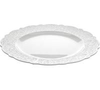 Alessi Assiette de service Dressed Plato Plano PORCELANA MW01/21 Porcelaine blanche décor en relief