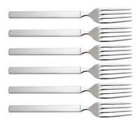 Alessi Dry Fourchette de table en acier brillant avec manche mat Set de 6 pièces G