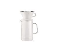 ALESSI Ensemble à café 3 pièces SLOW COFFEE Verre/Blanc/Acier inoxydable