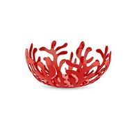 Alessi Esi01/25 R Mediterraneo Porte-fruits en Acier Coloré à la Résine Au Époxyde, Rouge, Ø 25 Cm
