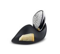 Alessi Forma ZH03 - Râpe Design, Acier Inoxydable 18/10 et Base en Mélamine, Argent