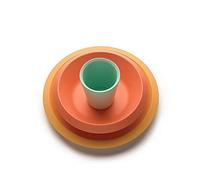 Alessi Giro Kids Collection UNS05S1 - Set de Table pour Enfants, Léger et Coloré, Mélamine, Jaune - Orange et Vert