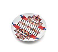 Alessi Holyhedrics ESA10 2 - Assiette à Dessert en Porcelaine Décorée avec Décalcomanie Appliquée à la Main, Multicolore