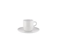 Alessi Itsumo NF07/76S - Set de Une Tasse à Café Design, avec Soucoupe, Usage Quotidien, Esthétique Minimale, en Porcelaine Blanche, Diamètre 12.5 cm