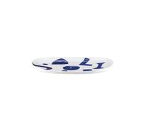 Alessi Itsumo - Yunoki ware NF08/22 25 - Plat de Service Ovale Design, Usage Quotidien, Esthétique Minimale, en Porcelaine Blanche avec Décor Samiro Yunoki