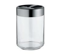 Alessi Pot de stockage Julieta 100cl transparent, acier inoxydable H 15,8cm / Ø 10,5cm