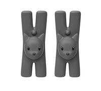 Alessi – Jeu de 2 pinces à linge magnétiques Lampo MMI32CS – Résine thermoplastique, noir