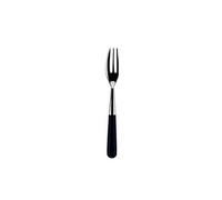 ALESSI LCD02/16 40 FOURCHETTE A GÂTEAUX EN ACIER INOXYDABLE 18/10 BRILLANT MANCHE EN POM NOIR SET DE 6 PIECES