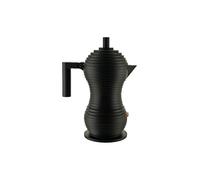 Alessi Pulcina MDL02/3 BB - Cafetière Espresso Design, en Fonte d'Aluminium avec Poignée et Bouton en PA, 3 Tasses, Noir