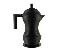 Alessi Pulcina MDL02/3 BB - Cafetière Espresso Design, en Fonte d'Aluminium avec Poignée et Bouton en PA, 3 Tasses, Noir