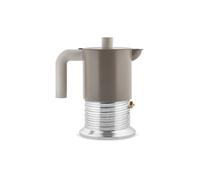 ALESSI Machine à expresso VITE 3 tasses Aluminium/Gris chaud camel