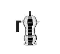 Alessi - MDL02/6BFM - Cafetière Expresso Design, Poignée et Bouton PA, Fonte d'Aluminium pour Plaques à Induction, 6 Tasses, Noir
