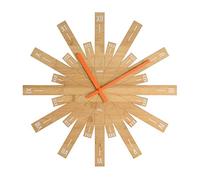 Alessi Horloge murale MDL05 Raggiante Bambou Bois 48,00 x 7,00 cm