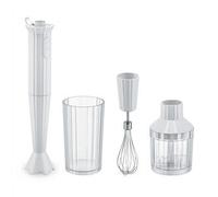 Alessi Mixeur plongeant Plissé MDL10S W – 500W, bécher gradué, fouet et broyeur, blanc